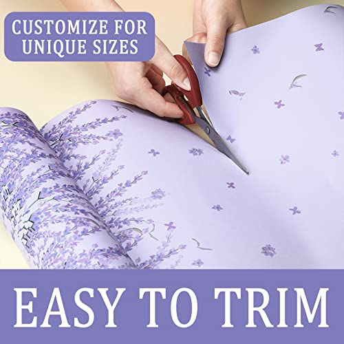 Thenshop 30 Sheets Floral Scented Drawer Liners 14 x 19.5 Inch Dresser Drawer Liner Shelf Liner Non Adhesive Paper Sheets for Kitchen Cabinet Home Shelf Closet (Lavender)