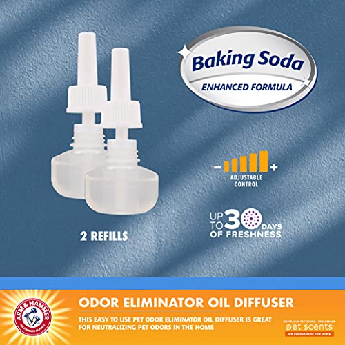 Arm & Hammer For Pets Scents Plug-in Scented Oil Refills in Fresh Breeze Scent, 2 Count (Pack of 1)| Air Freshener Refills, Room Deodorizer for Homes with Pets,