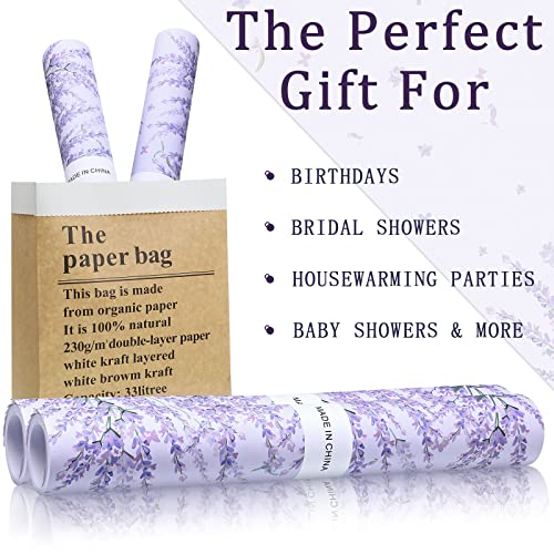 Thenshop 30 Sheets Floral Scented Drawer Liners 14 x 19.5 Inch Dresser Drawer Liner Shelf Liner Non Adhesive Paper Sheets for Kitchen Cabinet Home Shelf Closet (Lavender)