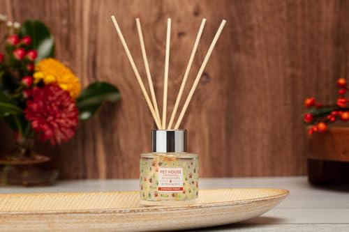 One Fur All, Pet House Reed Diffuser - Long Lasting Pet Odor Oil Diffuser - Non-Toxic Eco-Friendly Reed Diffuser Set & Diffuser Sticks - Air Freshening Scented Diffuser for Home (Evergreen Forest)