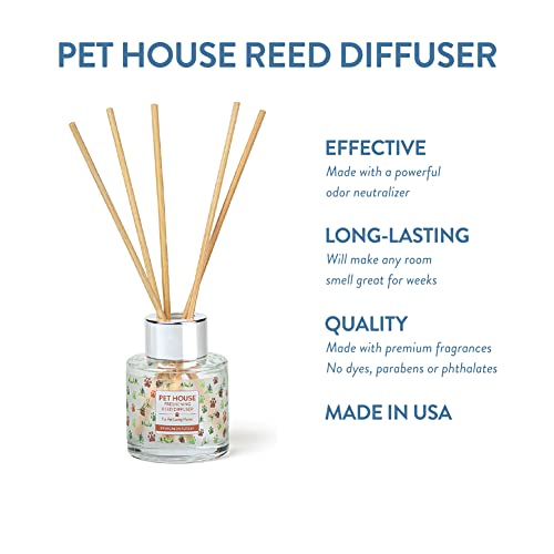 One Fur All, Pet House Reed Diffuser - Long Lasting Pet Odor Oil Diffuser - Non-Toxic Eco-Friendly Reed Diffuser Set & Diffuser Sticks - Air Freshening Scented Diffuser for Home (Evergreen Forest)
