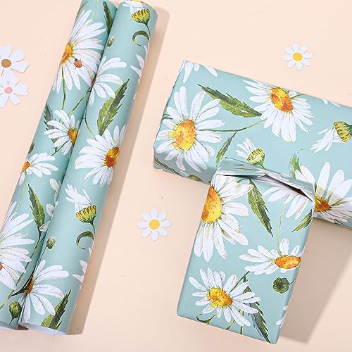 Whaline 10 Sheets Daisy Flower Drawer Liners White Tea Scented Shelf Liners Fragrant Drawer Paper Liners for Home Drawer Dresser Shelf Closet Cabinet, 19.5 x 14 Inch