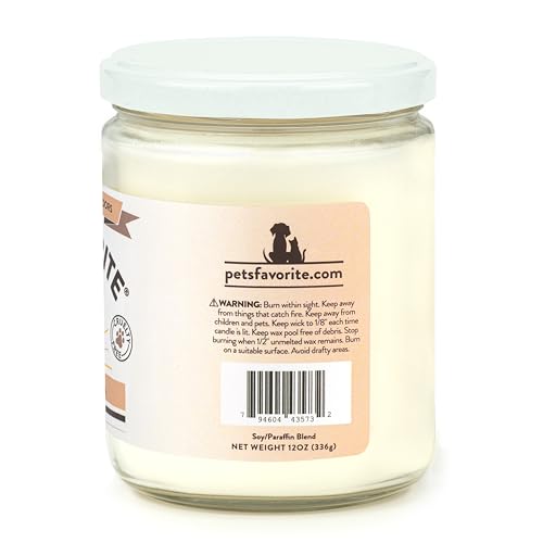 Pet's Favorite - Tested & Proven - Odor Eliminating Candle, Pet-Friendly Scented Candle, in 7 Great Fragrances – 70-Hour Burn Time, Cotton Wick (French Vanilla, Pack of 1)