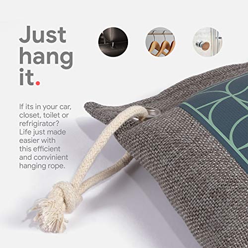 Bamboo Charcoal Air Purifying Bag 4-Pack – Naturally Freshen Air with Powerful Activated Charcoal Bags Odor Absorber – Kid and Pet-Friendly Air Fresheners for Home or Car by House Edition, 4x200g