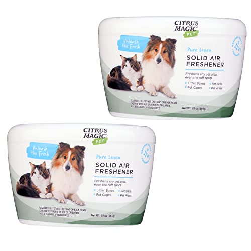 Citrus Magic Pet Odor Absorbing Solid Air Freshener, Pure Linen, 20-Ounce, Pack of 2