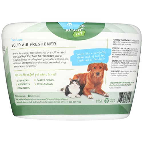 Citrus Magic Pet Odor Absorbing Solid Air Freshener, Pure Linen, 20-Ounce, Pack of 2