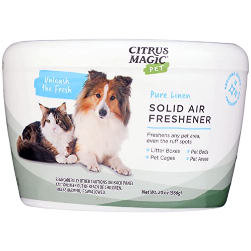 Citrus Magic Pet Odor Absorbing Solid Air Freshener, Pure Linen, 20-Ounce, Pack of 2