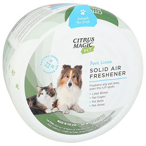 Citrus Magic Pet Odor Absorbing Solid Air Freshener, Pure Linen, 20-Ounce, Pack of 2