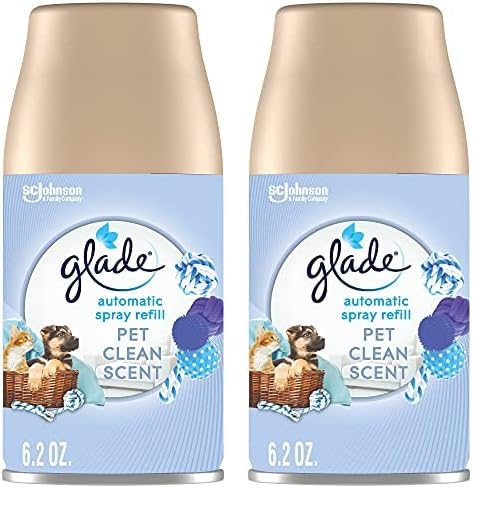 Glade Automatic Spray Refill, Air Freshener for Home and Bathroom, Pet Clean Scent, 6.2 Oz (Pack of 2)