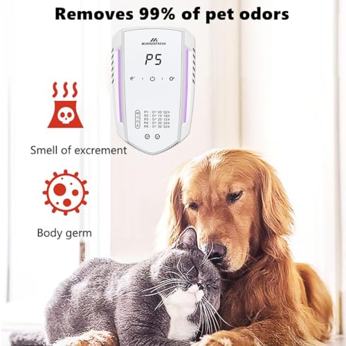 Morrerfresh Cat Litter Deodorizer 99% Pets Poof Odor Eliminator Air Purifier Ozone Odor Removal Air Freshener for Home & Pets Litter Box Room Wardrobe Shoe Cabinet Toilet White