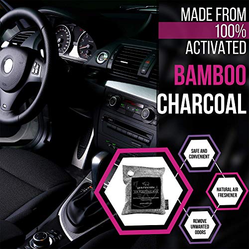 Nature Fresh Premium Bamboo Charcoal Air Purifying Bag - Scent Free Odor Eliminator for Home and Car- Kid and Pet Friendly Air Fresheners and Odor Absorber - Activated Charcoal 1x 500g