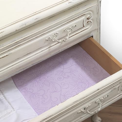 Hassett Green London Scented Drawer Liners - Lilac & Lavender Fragrance - Single Pack of 6 Sheets Size 23.6 x 15.75 inches