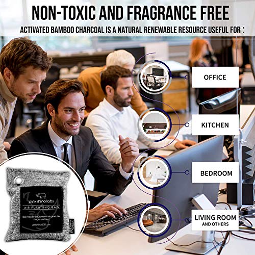 Nature Fresh Premium Bamboo Charcoal Air Purifying Bag - Scent Free Odor Eliminator for Home and Car- Kid and Pet Friendly Air Fresheners and Odor Absorber - Activated Charcoal 1x 500g