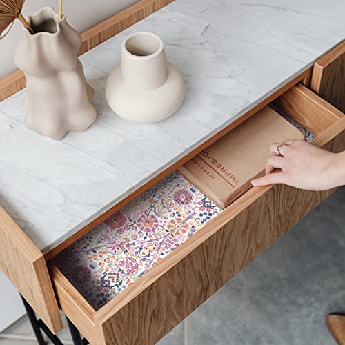 Merriton Scented Drawer Liners for Dresser Fragrant Paper Liner for Drawers Cabinet Shelf Linen Closet and Kitchen Scent Liners Non Adhesive (Summer Florals)