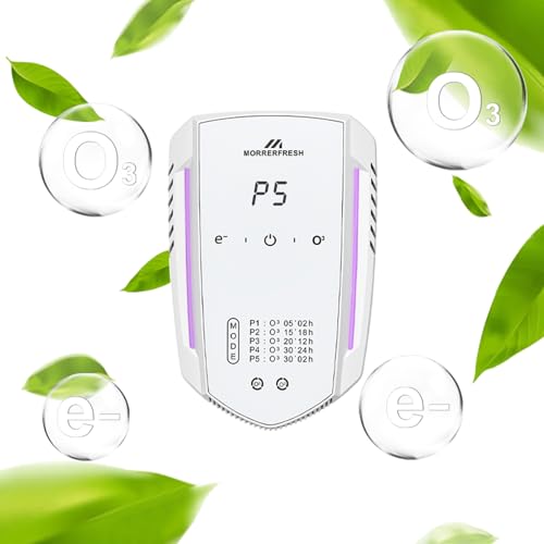 Morrerfresh Cat Litter Deodorizer 99% Pets Poof Odor Eliminator Air Purifier Ozone Odor Removal Air Freshener for Home & Pets Litter Box Room Wardrobe Shoe Cabinet Toilet White