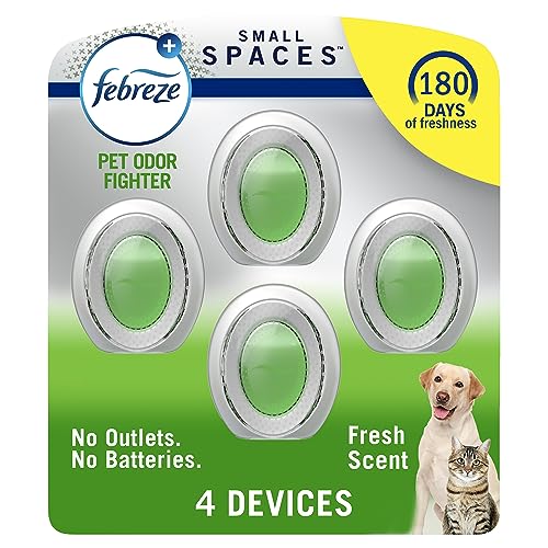 Febreze Small Spaces Air Freshener Heavy Duty Pet Odor Fighter, 25 fl. oz., Pack of 4