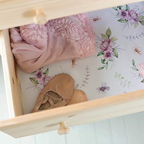 Linen Scented Drawer Liners for Dresser - 8 Sheets Non Adhesive Cabinet Liners for Shelves W/Double-Sided Pattern | Shelf Liners for Kitchen & Shelf Paper for Bathroom, Cupboard & Closets