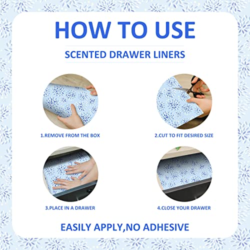 Fresh Linen Scented Drawer Liners, Dresser Drawer Liner, 6-Sheets Scented Paper Liner, for Home Shelf Closet Cabinet
