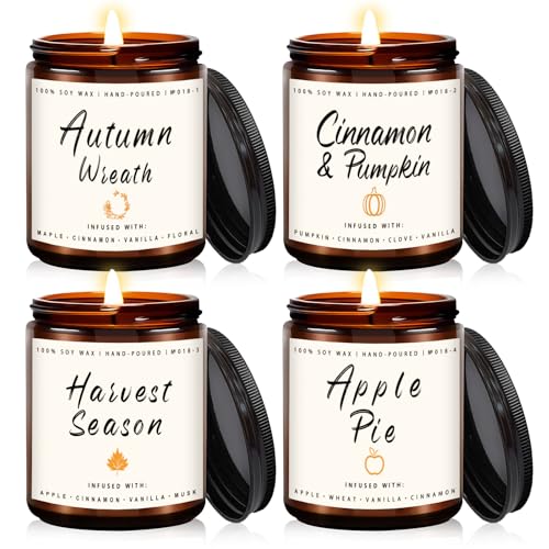 Autumn Bliss: 4-Scented Soy Candle Set
