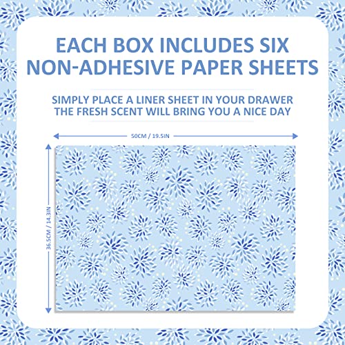 Fresh Linen Scented Drawer Shelf Liners - Scent-hi 6 Sheets Fragrant Drawer Paper Liners for Dresser, Shelf, Cabinet, Dresser, Closet, Shoe Chest, Vanity, Scented Gift Set