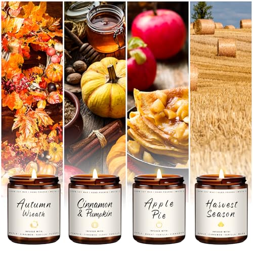 Autumn Bliss: 4-Scented Soy Candle Set