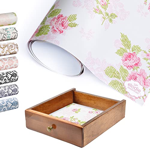 Elodie Essentials Scented Drawer and Shelf Liners - Vintage Charm - Six (6) Large 14 x 19½ Inch Sheets - Non-Adhesive Paper Sheets for Closet Shelves and Dresser Drawers - (Vintage Rose)