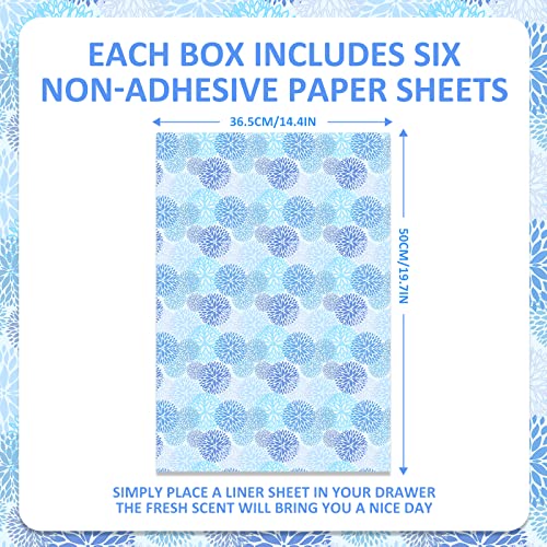 Drawer Liner, Scented Drawer Liner for Cabinet Drawers, Dresser Shelf, Linen Closet, Non Adhesive Scented Liners, Cotton Scent 6 Sheets