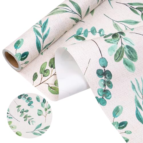 WRAPAHOLIC Paper Scented Drawer Liners - 14 Inch X 16.5 Feet - Non-Adhesive for Home Closet Shelves, Table Runner, Gift Wrap - Eucalyptus Leaves