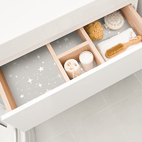 10 Sheets Drawer Liners for Dresser Scented Drawer Liners Drawer Paper Liner Non Adhesive Scented Liners for Drawers Fragrant Drawer Liners for Home Shelf Closet (Star, Baby Talcum Powder Scent)