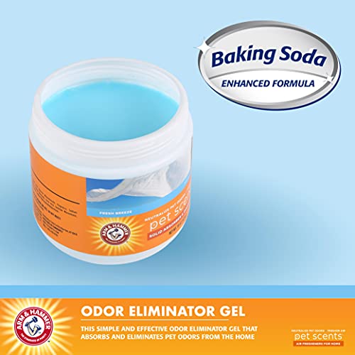 Arm & Hammer For Pets Pet Scents Solid Gel Deodorizer in Fresh Breeze Scent | Room Deodorizer Solution for Homes with Pets, Odor Removing Gel, 15 Ounces