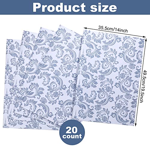 20 Sheets 14 x 19.5 Inch Scented Drawer Liners Fragrant Drawer Liners for Dresser Drawer Paper Liner Non Adhesive Paper Sheets for Kitchen Cabinet Home Shelf Closet (Novel Pattern, Linen)