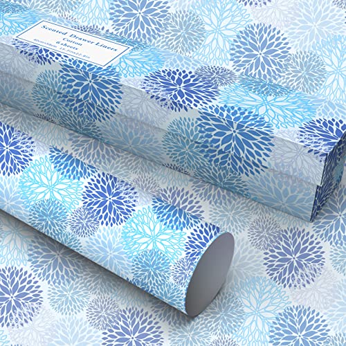 Drawer Liner, Scented Drawer Liner for Cabinet Drawers, Dresser Shelf, Linen Closet, Non Adhesive Scented Liners, Cotton Scent 6 Sheets