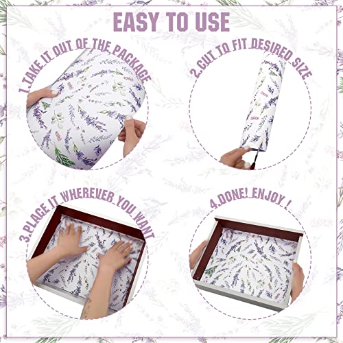 BBTO 20 Sheet Fragrant Drawer Liners for Dresser Scented Cabinet Liners for Shelves 15.8x22 Paper Liner for Drawers and Cabinets Non Adhesive Drawer Paper Liner for Home Shelf Close (Lavender)