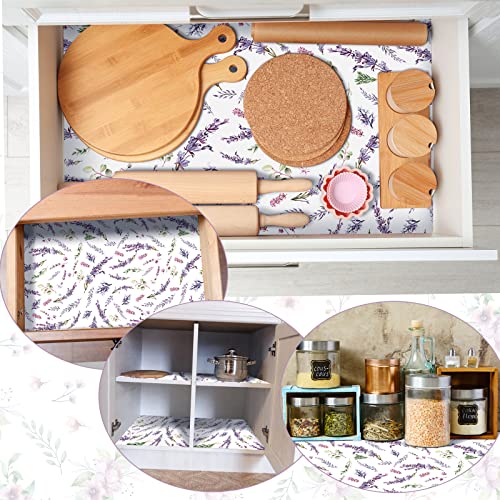 BBTO 20 Sheet Fragrant Drawer Liners for Dresser Scented Cabinet Liners for Shelves 15.8x22 Paper Liner for Drawers and Cabinets Non Adhesive Drawer Paper Liner for Home Shelf Close (Lavender)