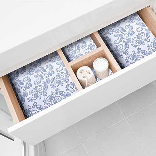 20 Sheets 14 x 19.5 Inch Scented Drawer Liners Fragrant Drawer Liners for Dresser Drawer Paper Liner Non Adhesive Paper Sheets for Kitchen Cabinet Home Shelf Closet (Novel Pattern, Linen)