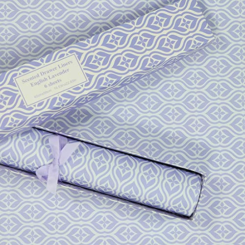 SCENTORINI Lavender Scented Drawer Liners, 6 Sheets Fragrant Paper Liners Non-Adhesive Paper Sheets for Home Closet, Dresser Drawers, for Home Fragrance