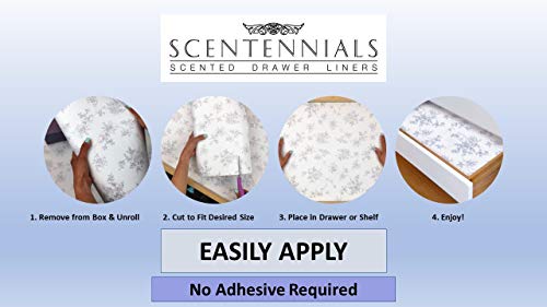 Scentennials Lavender Scented Drawer Liners - (16.5 x 22 Inch) Charming Floral Print - Premium Quality Shelf Liner Sheets - Ideal for Kitchen, Drawer & Closet, Non-Adhesive Design