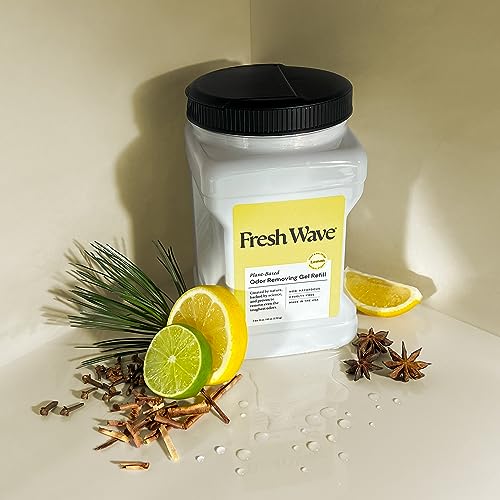 Fresh Wave Lemon Odor Removing Gel Refill, 63 oz. - Safer Odor Absorbers for Home, Natural Plant-Based Odor Eliminator, Every 15 oz. lasts 30-60 Days, For Cooking, Trash & Pets