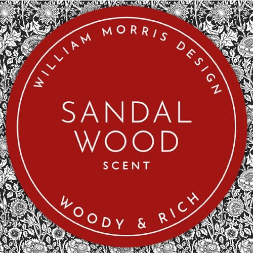 The Master Herbalist SANDALWOOD Scented Drawer Liners in a BLACK William Morris Design. Pack of 5 FOLDED Sheets | Contains SANDALWOOD Essential Oil | MADE in The UK.