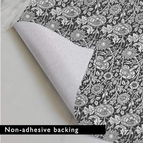 The Master Herbalist SANDALWOOD Scented Drawer Liners in a BLACK William Morris Design. Pack of 5 FOLDED Sheets | Contains SANDALWOOD Essential Oil | MADE in The UK.