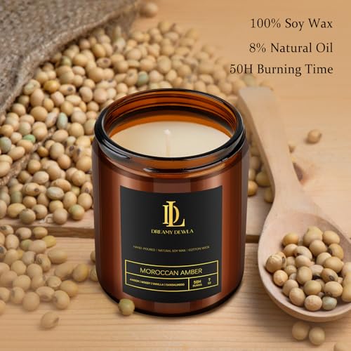Scented Candles for Home - 4 Pack Candles for Men, Aromatherapy Candles for Home Scented, Women Men Candle Gift Set (Oak/Magnolia & Sandalwood/Moroccan Amber/Lemon Eucalyptus)