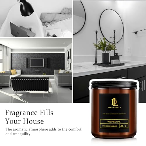 Scented Candles for Home - 4 Pack Candles for Men, Aromatherapy Candles for Home Scented, Women Men Candle Gift Set (Oak/Magnolia & Sandalwood/Moroccan Amber/Lemon Eucalyptus)