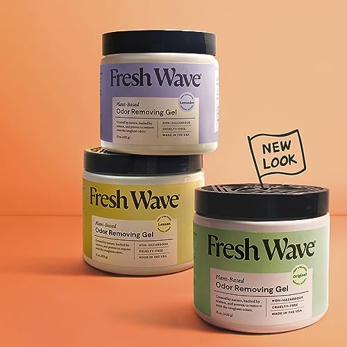 Fresh Wave Odor Removing Gel, 15 oz., Pack of 2 - Odor Absorbers for Home, Safer Odor Relief, Natural Plant-Based Odor Eliminator, Every 15 oz. lasts 30-60 Days, For Cooking, Trash & Pets