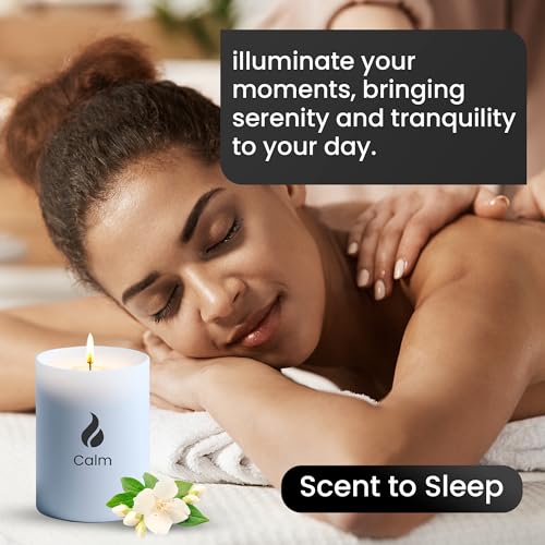 Natur IX Calming Scented Candles for Home | Lavender, Basil & Jasmine Candle | Natural Non Toxic Soy Candles with Essential Oils | 50 H Long Burning | Aromatherapy Candle Jar with Lid - 8.3oz