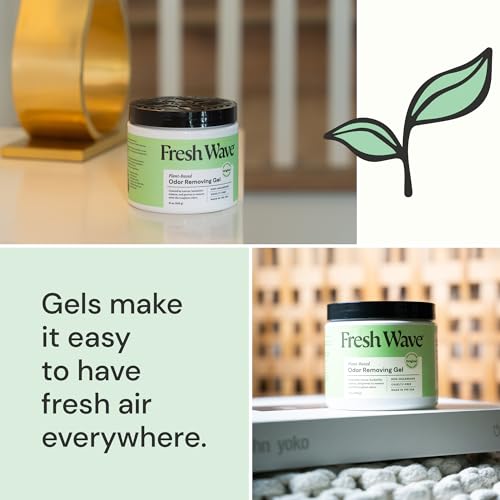 Fresh Wave Odor Removing Gel, 15 oz., Pack of 2 - Odor Absorbers for Home, Safer Odor Relief, Natural Plant-Based Odor Eliminator, Every 15 oz. lasts 30-60 Days, For Cooking, Trash & Pets