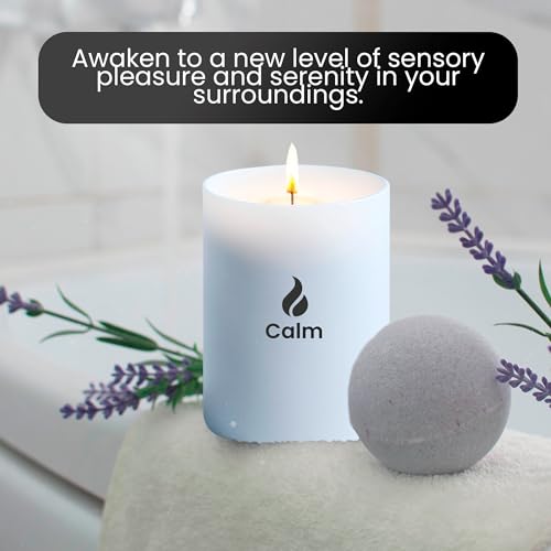 Natur IX Calming Scented Candles for Home | Lavender, Basil & Jasmine Candle | Natural Non Toxic Soy Candles with Essential Oils | 50 H Long Burning | Aromatherapy Candle Jar with Lid - 8.3oz