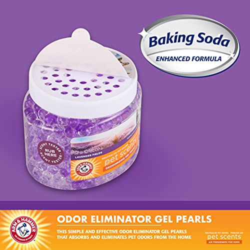 Arm & Hammer Air Care Pet Scents Deodorizing Gel Beads in Lavender Fields | 12 oz Pet Odor Neutralizing Gel Beads with Baking Soda | Air Freshener Beads for Pet Odor Elimination
