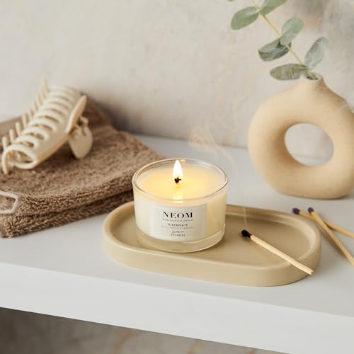 NEOM- Happiness Scented Candle, Travel Size | Essential Oil Aromatherapy Candle | Neroli, Mimosa & Lemon | Scent to Make You Happy