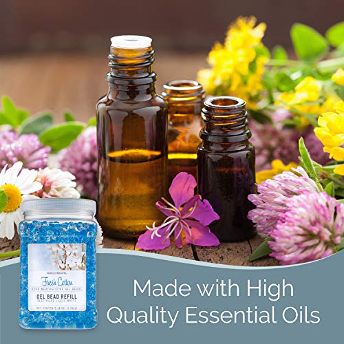 SMELLS BEGONE 48 oz Odor Eliminator Gel Bead Refill - Eliminates Odors from Bathrooms, Cars, Boats, RVs & Pet Areas - Made with Essential Oils - Fresh Cotton Scent