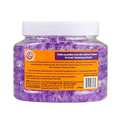 Arm & Hammer Air Care Pet Scents Deodorizing Gel Beads in Lavender Fields | 12 oz Pet Odor Neutralizing Gel Beads with Baking Soda | Air Freshener Beads for Pet Odor Elimination
